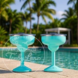 ORCA Rita Seafoam 2 Pack 13oz Insulated Stainless Steel Margarita Cups w/ Lids